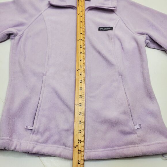 Columbia Fleece Full Zip Up Light Violet Purple Jacket Women Medium - Picture 2 of 13